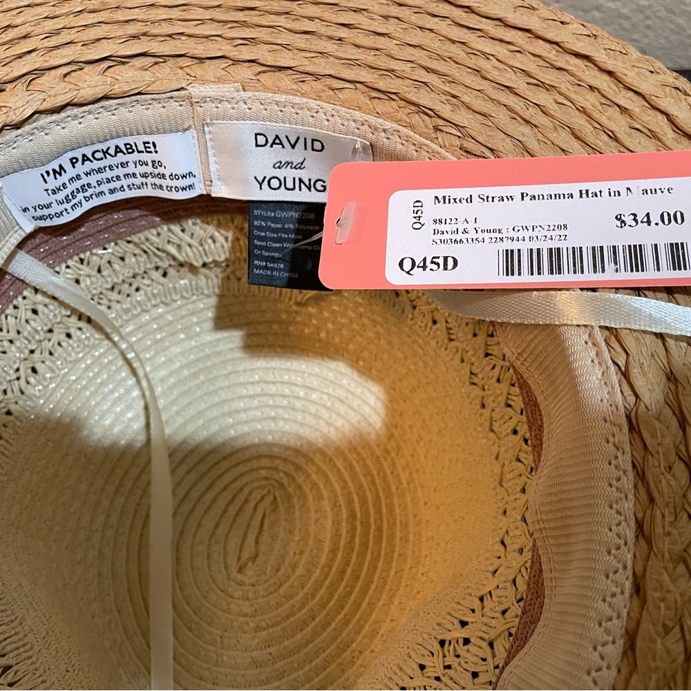 Mixed Straw Panama Hat - Picture 5 of 7
